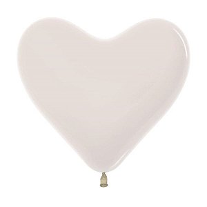 Balão Látex Coração Cristal Transparente 12'' / 30cm - 50 Un