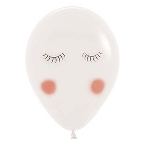 Balão Látex Impressão 2 Lados Fashion Carinha Unicórnio 12" / 30cm - 50 Un