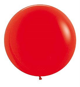 Balão Gigante Látex Fashion Vermelho 24" / 60cm - 3 Un