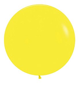 Balão Gigante Látex Fashion Amarelo 24" / 60cm - 3 Un