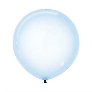 Balão Gigante Látex Cristal Pastel Azul 24" / 60cm - 3 Un