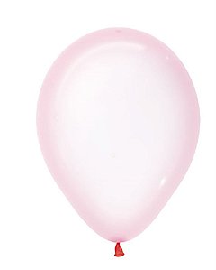 Balão Látex Cristal Pastel Rosa 5" / 13cm - 50 Un