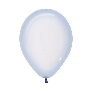 Balão Látex Cristal Pastel Azul 5" / 13cm - 50 Un