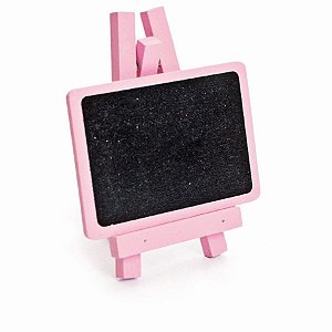 Mini Cavalete com Lousa Rosa - 3 Peças