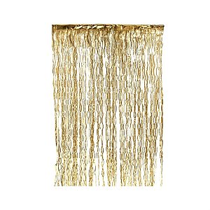 Cortina Decorativa Metalizada Ouro