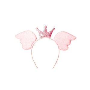 Acessório Tiara Asas e Coroa Rosa
