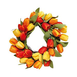 Guirlanda Tulipas Amarelo e Laranja (Fondant) 30x30x5 - 1 Un