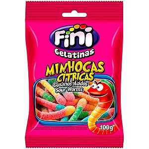 Bala de Gelatina Minhocas Cítrica 250g - Fini