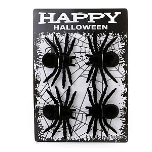 Aranha Halloween Tam. Aprox. 7X11,5Cm - 4 Un