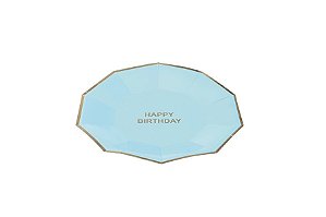 Prato Papel H.Birthday Azul Bebe - 10 Un