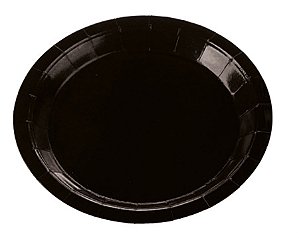 Prato Papel Liso Preto - 10 Un