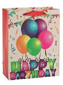 Sacola Papel Estampada, 23*18Cm Happy Birthday