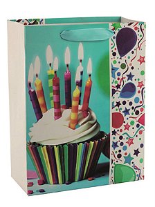 Sacola Papel Estampada, 23*18Cm Cupacake