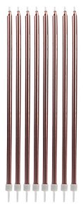 Vela Palito Gigante Metalizada Bronze - 8 Un