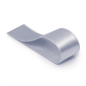 Fita Cetim Liso Prata 38mmx10m