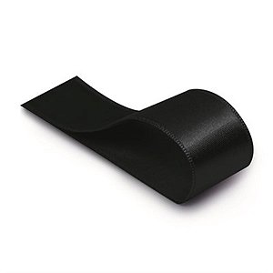 Fita Cetim Liso Preto 21,5mmx10m