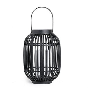 Lanterna Decorativa Bambú Preto 36cm