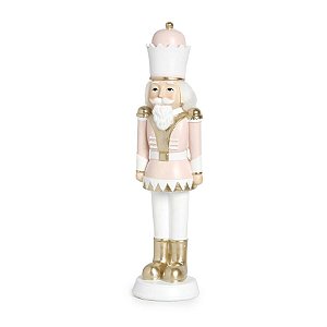 Soldado de Chumbo em Resina Branco e Rosa Claro e Ouro G