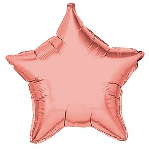 Balão Metalizado Estrela Rosê Gold 24'' / 60cm