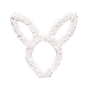 Tiara Orelhas Coelho Branco 30x20x2cm - 1 Un