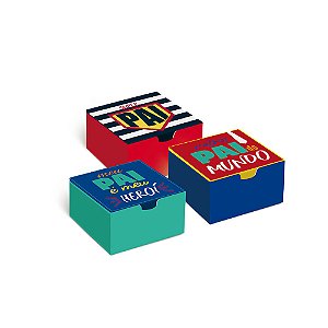 Caixa Divertida Para 4 Brigadeiros Super Pai Sortido 8,5x8,5x3,5cm - 10 Un