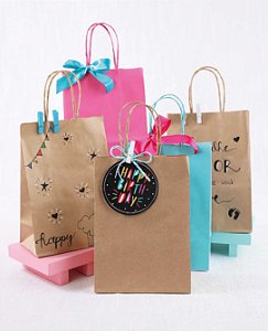 Sacola Papel Kraft Garrafa 35x13x8 - 1 Un