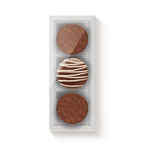 Caixa Para 3 Pão de Mel Branco 24,2x9,5x4cm - 10 Un