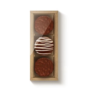 Caixa Para 3 Pão de Mel Kraft 24,2x9,5x4cm - 10 Un