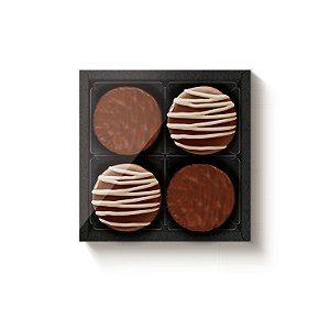 Caixa Para 4 Pão de Mel Preto 16,5x16,5x4cm - 10 Un