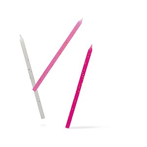 Velas Palito 12,5 cm Composê Glitter Rosa - 12 Un