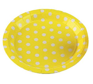 Prato Papel Poá Amarelo - 10 Un