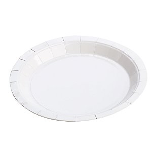Prato Papel Liso Branco - 10 Un