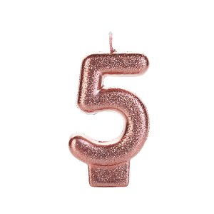 Vela Bronze Glitter Número 5