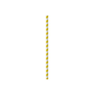 Canudo de Papel Listras Amarelo - 20 Un