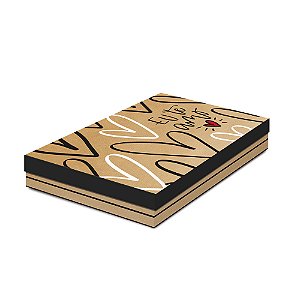 Caixa Retangular com Tampa Baixa Te Amo M 30X21X4,5 - 10 Un