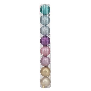 Bola Rainbow Glitter 5cm - 8 Un