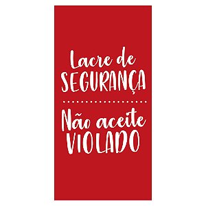 Lacre de Segurança Não Violado Vermelho 2X7 - 500 Un