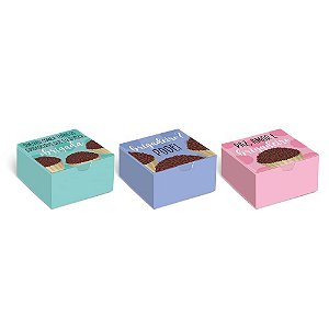 Caixa Diver Para 4 Brigadeiros Brigadelícia 8,5x8,5x3,5cm - 10 Un