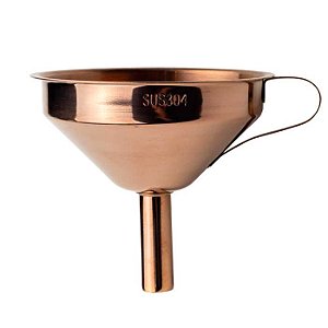 Funil com Filtro 13X10,7X10,5cm - Aço Inox Rose Gold - Cromus Allonsy