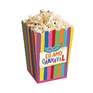 Caixa para Pipoca PP Carnaval 5,5X5,5X9 - 10 Un