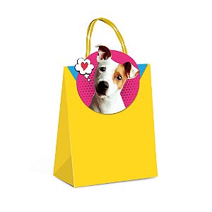 Sacola Papel com Fechamento Pets P 21,5X15X8