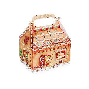 Caixa Casinha de Natal Dia Feliz Tam Peq - 10 Un