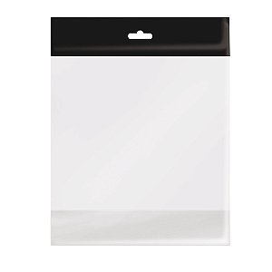 Saco Adesivo Transparente com Furo Alma Preto 7,5X13 - 100 Un
