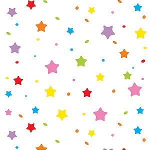 Saco Estrelinhas Coloridas 20X29cm - 100 Un