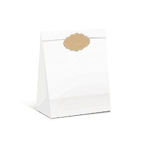 Pacote para Presente Liso Branco M 26X19,5X9,5