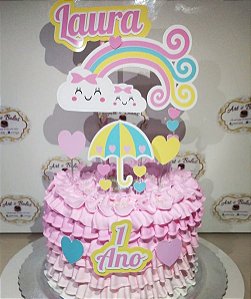 Topper para Bolo Chuva de Amor