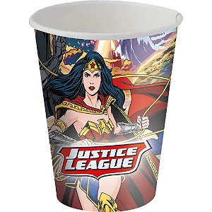 Copo Papel 200ml Liga da Justiça Ilustrada - Festcolor - 08Un
