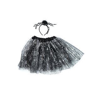 Kit Saia E Tiara Teia De Aranha Halloween - Cromus - 1 Un