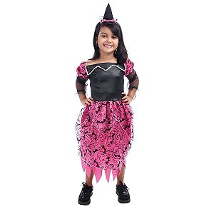 Fantasia Halloween Infantil - Bruxinha Encantadora 3 a 6 Anos - 1 Un