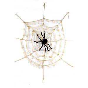 Teia Branca e Aranha Com Som, Luz e Movimento 1,00 Metro - 1 Un